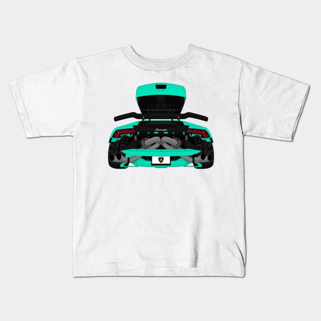 HURACAN TURQUOISE Kids T-Shirt by VENZ0LIC